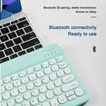 thumbnail image 4 of Blasgw Bluetooth Keyboard Color Backplane Keyboard Round Cap Keyboard Portable BT Wireless Keyboard For Android PC Tablet Mint Green, 4 of 6