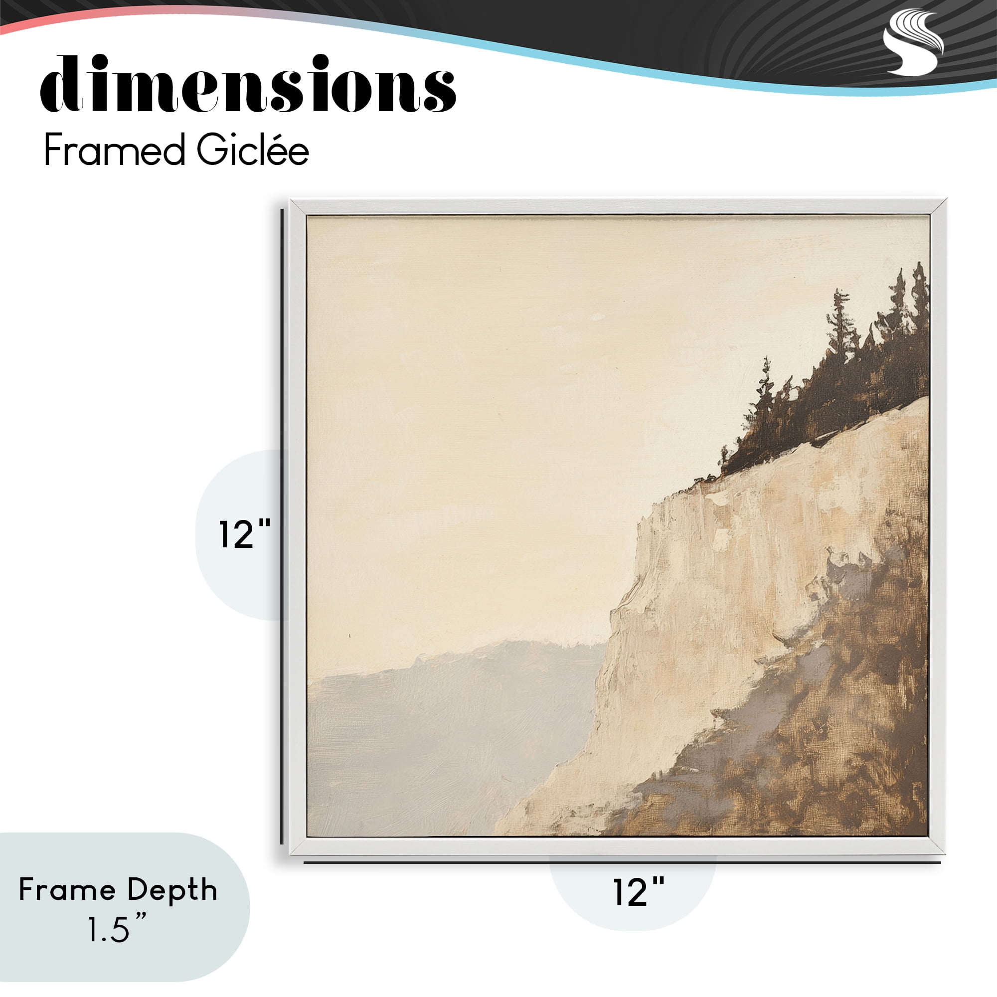 Stupell Industries Serene Cliffside Vista White Framed Giclee Art, design by Petal Prints Design
