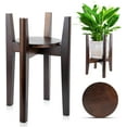 thumbnail image 1 of Adjustable Plant Stand with Tray Indoor Wood Plant Stand Fit ‘‘ to ‘‘ Planter Mid Century Modern Flower Pot Holder Rack(Plant and Pot Not Included) Walnut, 1 of 7