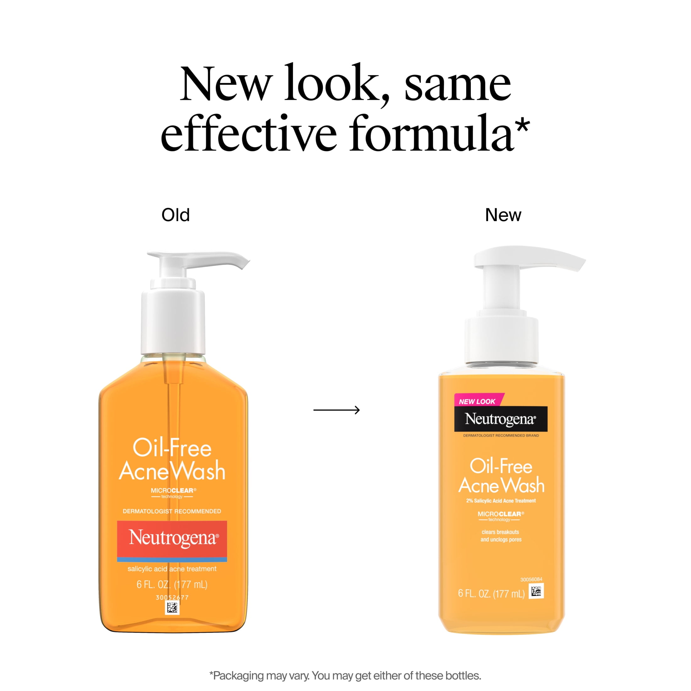 (3 pack) Neutrogena Oil-Free Acne Face Wash, Salicylic Acid Facial Cleanser & Acne Treatment, 6 fl oz