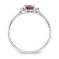 thumbnail image 2 of 14K White Gold Ring Band with Stones (10) October Pink Tourmaline Oval Diamond Round, Size 6, 2 of 5