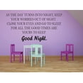 thumbnail image 1 of The Day Turns Into Night Keep Your Worries Out Of Sight Go To Sleep All The Good Times Are Yours To Keep Goodnight Baby Nursery Room Decor Custom Wall Decal Vinyl Sticker 12 Inches X 18 Inches, 1 of 1