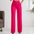 thumbnail image 2 of FUYUDY Women's High Waisted Straight Leg Pants Flat Front Casual Work Trousers with Pockets, 2 of 4