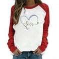 thumbnail image 1 of DPTALR T-shirt à Manches Longues à Col Rond Raglan pour Femme Assorti à la Saint-Valentin, 1 of 3