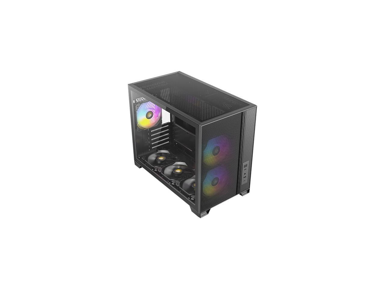 Antec FLUX M, 6 PWM Fans Included, F-LUX Platform, Front PSU Chamber, Vertical Airflow Design, 360mm Top Radiator Support, Type-C 3.2 Gen 2, Compact MicroATX PC Case