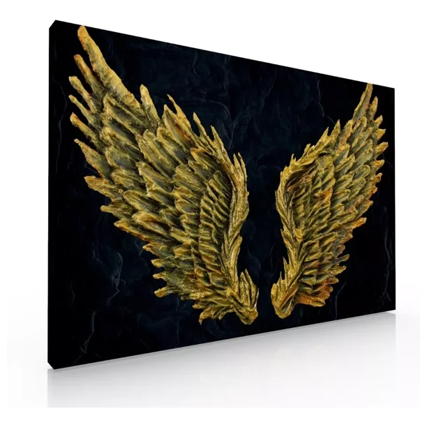 Cuadro Decorativo Canvas Para Comedor Y Sala Alas Doradas