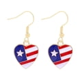thumbnail image 2 of QIQUWOHUL American Independence Day Earrings Pendant Flag Red Blue White Lightweight Fashion Rhinestone Heart Shape, 2 of 3