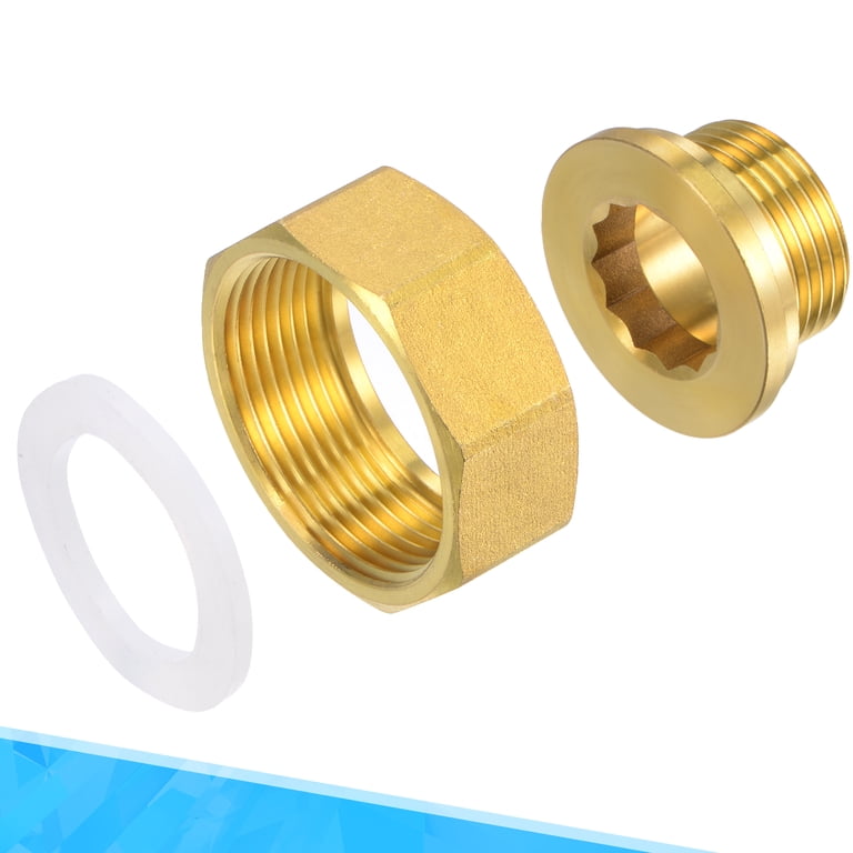 Uxcell G1-1/2 Female x G1 Male Thread 35.5mm Brass Pipe Fitting