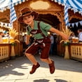 thumbnail image 5 of PLHWHYQ 3 Pcs Boys Oktoberfest Bavarian Set, Short Sleeve Shirt, Suspender Lederhosen Pants & Hat, Kids German Festival Outfit for Themed Party Green-1 1-3 Years, 5 of 7