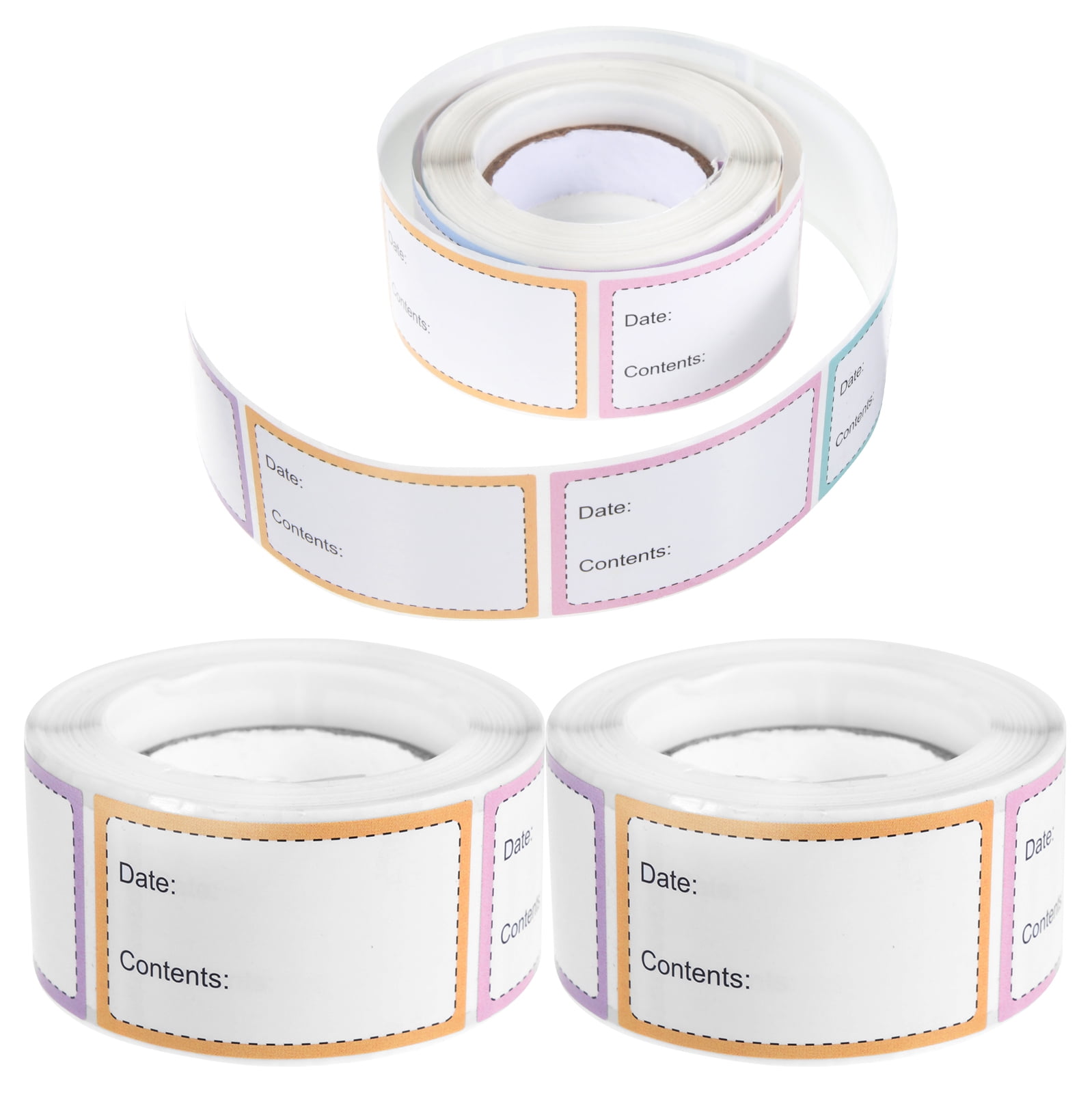 3 Rolls of Food Labels Stickers Food Container Labels Removable Food