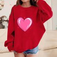 thumbnail image 5 of NAISIBABY Boys Girls Valentine's Day Sweatshirt, Fleece Lined Long Sleeve Crewneck Casual Fashion Pullover Tops Red 5T, 5 of 5