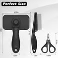 thumbnail image 2 of Cat Grooming Supplies, 3Pcs Cat Brush for Shedding with Nail Clipper Trimmer and Flea Comb, Indoor Cats Essentials Stuff Accessories Grooming Kit, Black, 2 of 5