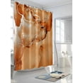 thumbnail image 5 of Marble Burnt Orange Waterproof Fabric Shower Curtain, Modern Abstract Ink Painting Luxury Shower Curtain for Bathroom Curtains Bathtubs Hotel Washable Shower Curtains with 12 Hooks Stall 48x72in, 5 of 6