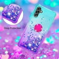 thumbnail image 3 of Glitter Case for Samsung Galaxy A13 5G, Bling Sparkle Colorful Gradient Quicksand Soft TPU Liquid Cover Case with Ring Stand for Samsung Galaxy A13 5G/ A04S/ M13 5G/ A04 4G JB-Green Purple, 3 of 14