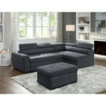 thumbnail image 2 of Miekor Furniture Haris 97" Dark Gray Fabric Sleeper Sofa Sectional with Adjustable Headrest and Storage Ottoman 37995, 2 of 5