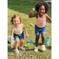 thumbnail image 6 of BemeyourBBs Toddler Baby Girls Summer Clothes Infant Baby Girl Denim Outfit Cute Bee Cake Ice Cream Floral Embroidery Ribbed Tank Vest Tops with Pockets Rolled Jeans Denim Shorts 2Pcs Set, 6 of 8