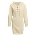 thumbnail image 4 of Brilliant Fall Dresses for Women Long Sleeve Women's Casual Long-sleeve Pocket Pullover Hoodie Dress Spring 2025 New Dresses, 4 of 5