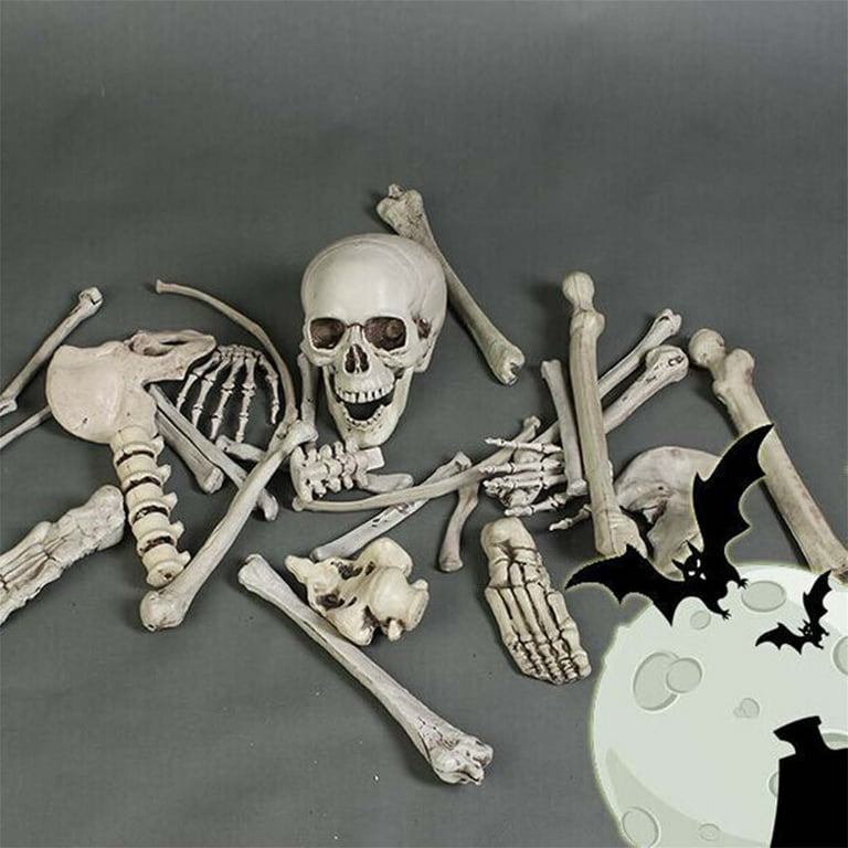 CenturyX 28 Pcs Skeleton Bones Halloween Decorations Plastic Bones Scary Haunted Houses Props Life Size Skull Bones Decor Walmart