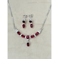 thumbnail image 5 of Valentine's Day Gift For Wife Mix Jewelry Set 14K White Gold Plated Lab Created Red Garnet 3Ct Oval Cut, 5 of 5