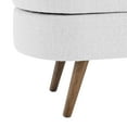 thumbnail image 6 of GZXS 43.5" Upholstered Storage Bench in White Linen Fabric, Modern Oval Bedroom Bench with Solid Wood Legs, Easy to Assemble, 6 of 10