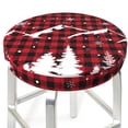 thumbnail image 3 of Naloa Christmas Tree Buffalo Plaid Round Bar Stool Cushion Cover 12-14 inch, Fits Kitchen, Office, Restaurant Chairs - 14 inch, 3 of 7
