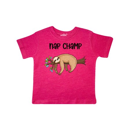 

Inktastic Nap Champ Cute Sleeping Sloth Gift Toddler Boy or Toddler Girl T-Shirt