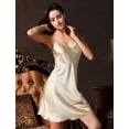 thumbnail image 4 of Camisones de seda auténtica al 93 % para mujer, ropa de dormir, vestido de noche de talla grande, camisón con escote en V profundo, camisones de novia, tallas S a 3XL, 4 of 5