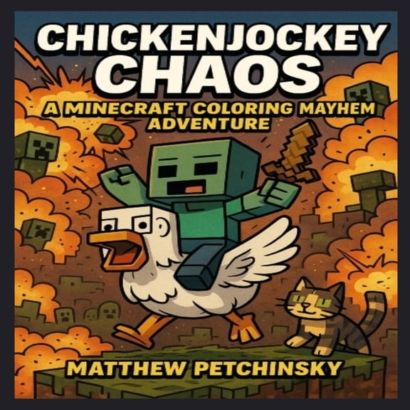 ChickenJockey Chaos: A Minecraft Coloring Mayhem Adventure, (Paperback)