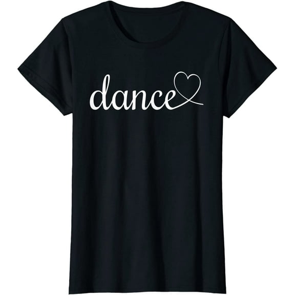 Women Tops Love Dance Cute Dance T-Shirt Casual Short Seelve