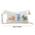 thumbnail image 3 of Orangide Easter Pillow Covers Bunny Easter Decoration Textured Lumbar Pillow Covers with Tassel White Rabbit Bunny Embroidery Throw Pillowcase for Holiday Festival Sofa Bedroom Car, 3 of 6