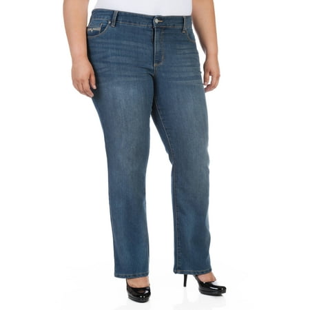Faded Glory - Women's Plus-Size Slim Boot cut Jeans - Walmart.com