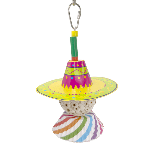 1552 Sola Sombrero - Handcrafted Sola Wood Bird Cage Toy