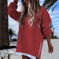 thumbnail image 5 of Ltctricy Sweatshirts Dress for Women Casual Long Sleeve Crewneck Mini Dress Oversized Loose Side Slits Zipper Pullover Dress, 5 of 7