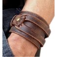 thumbnail image 5 of Pulsera de cuero marrón de los hombres antiguos, pulsera de cuero pulsera hecha a mano joyería, 5 of 5