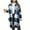 Blue, variant on Sevevn Womens Plaid Shacket Jacket Long Flannel Shirt Casual Lapel Button Down Trench Coats Long Sleeve Plaid Coat Pockets Khaki XL
