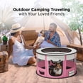 thumbnail image 4 of LAKWAR Large Pet Playpen for Dogs & Cats, 36"/90CM Diameter 23"/60cm Height Pet Playpens Foldable Portable Indoor Outdoor House Exercise Pen with Carrying Case for Cat Puppy Rabbit,Pink, 4 of 6