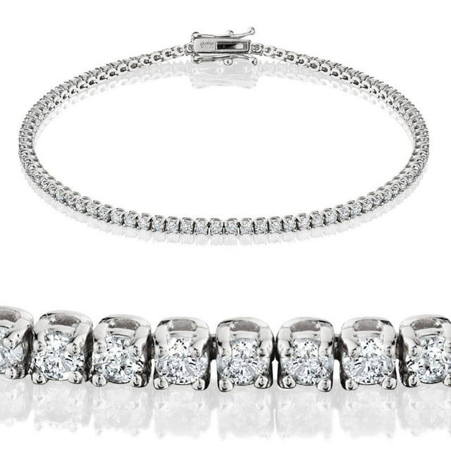 2 Carat Diamond Tennis Bracelet 18K White Gold 7"