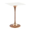 thumbnail image 1 of Modern Deco Contemporary Urban Design Bar Pub and Dining Kitchen Bar Table, Metal Steel Wood, White Rose Gold, 1 of 4