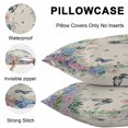 thumbnail image 5 of Throw Pillow Covers 20x20 Inch Set of 2, Watercolor Flowers Waterproof Outdoor Pillow Covers, Spring Floral Butterflies Botanical Beige Decorative Cushion Pillowcases for Couch, Sofa, Bed, Patio, 5 of 9