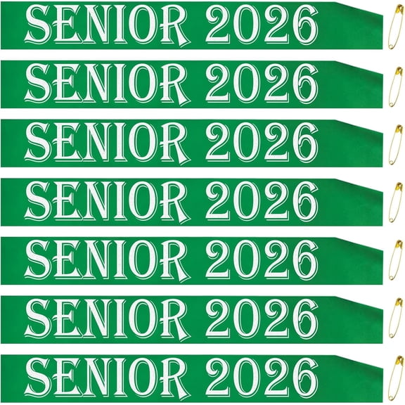 1 pcs Senior 2026 Sashes, Retro Sage Green Satin Finally Graduated Sash with White Printed Letters Cheerleader Senior Class of 2026 Sashes for Graduation Party Decorations Supplies