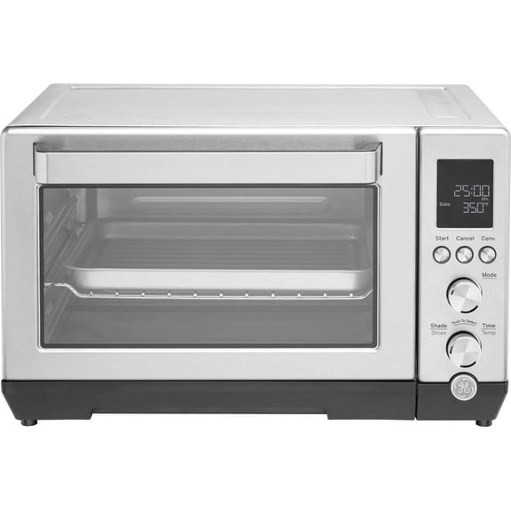 GE - Quartz 6-Slice Toaster Oven with Convection Bake - Stainless Steel