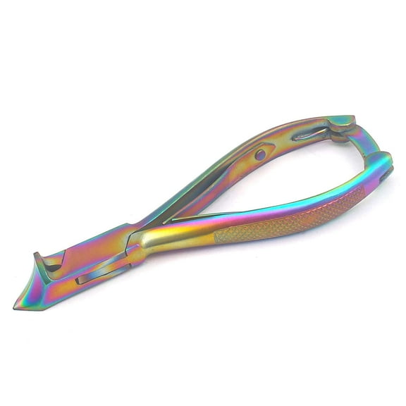OdontoMed2011® Multi Color Rainbow Toe Nail Cutter 5.5" Moon Style With Back Lock Pedicure