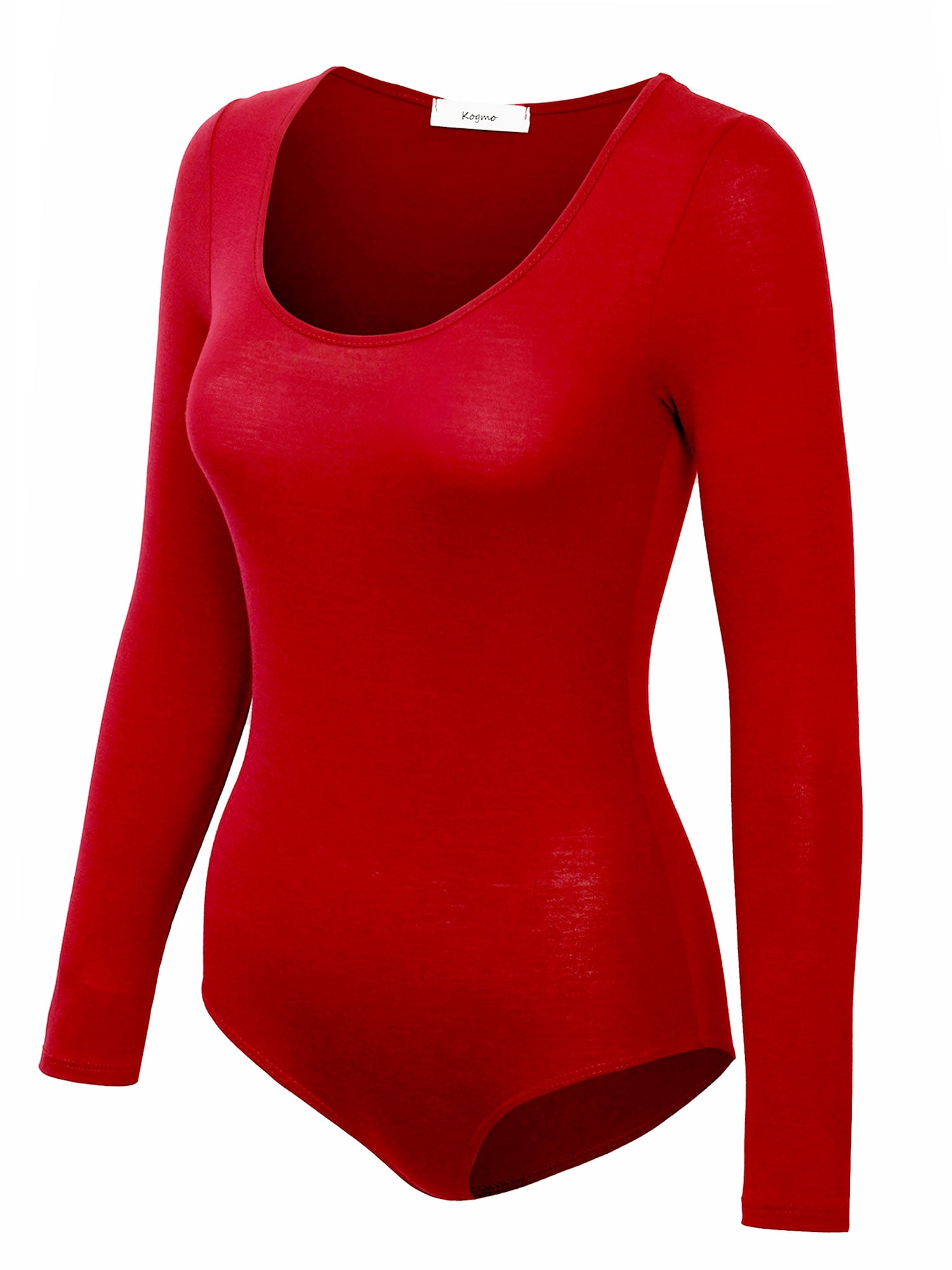 Womens red long sleeve bodysuit Clearance