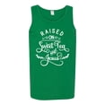 thumbnail image 2 of Wild Bobby Raised on Sweet Tea and Jesus Inspirational/Christian Men Graphic Tank Top, Kelly, Medium, 2 of 5