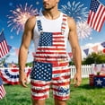 thumbnail image 2 of ibiyuan American Flag Overalls Men Women Patriotic Shorts 4th Of July Boho Romper Patriotic Independence Day Workout Jumpsuits Trendy Fashion Coveralls Outdoor Denim Bib Shorts, 2 of 4