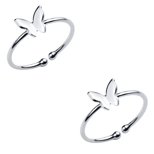 Minnieouse Women Adjustable Size Ring Personality Open Rings Jewelry Fashion Stylish Accessories Engagement Popular Accessories Gift 10.00*10.00*1.00 cm 2piezas Minnieouse CBP582210