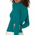 thumbnail image 5 of TQWQT Womens Long Sleeve Shirts Cute Y2k Turquoise Shirts Slim Fit Trendy Crop Tops Square Neck Tshirts Women Tops Teen Girls Winter Clothes XL, 5 of 6