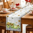 thumbnail image 5 of Sunflowers Table Runner - 108 Inch Long Spring Farmhouse Country Truck Leaf Wood Grain Cotton and Linen Blended Dress Scarves Farmhouse Table Runner for Kitchen Dining, Coffee Table, 13" x 108", 5 of 8