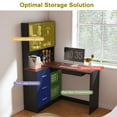 thumbnail image 3 of Computer Desk with Built in LED Lights,Corner L Shaped Office Desk with Glass Cabinet,Modern Study Table with USB Charging Ports,Gaming Computer Desk with Keyboard Tray,for Home,Office,Black, 3 of 8