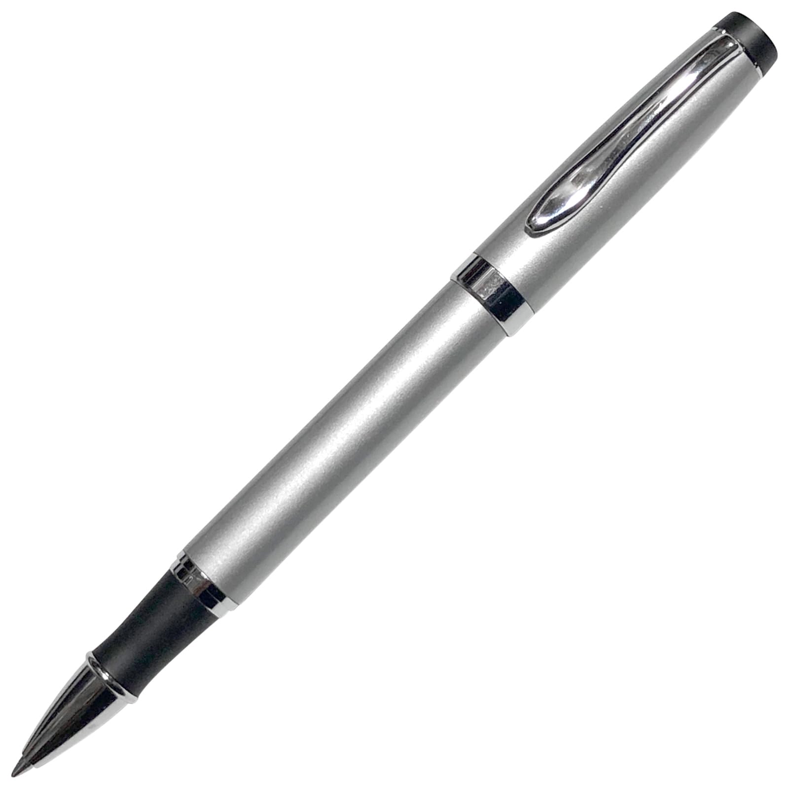 Gripper Rollerball Pen - Silver with Anti Slip Grip (Budget Friendly Pen)